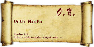 Orth Nimfa névjegykártya